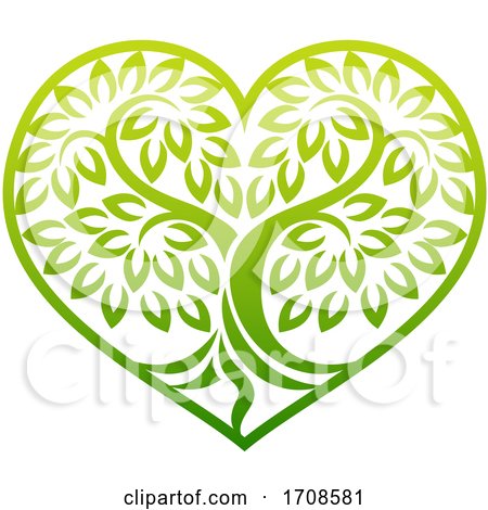 Tree Heart Shaped Icon Concept by AtStockIllustration