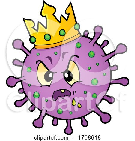 Cartoon Purple Virus Wearing a Crown by visekart