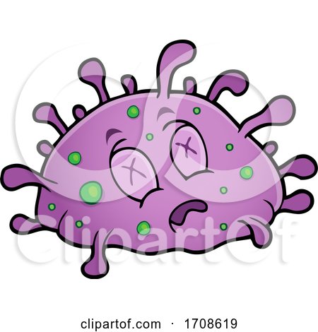 Cartoon Dead Purple Virus by visekart