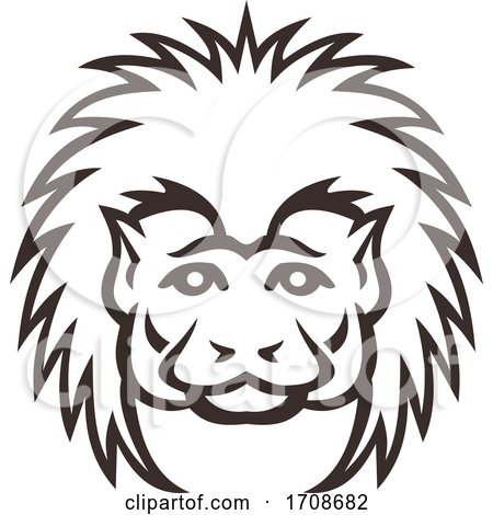 Cotton Top Tamarin Monkey Head Mascot by patrimonio