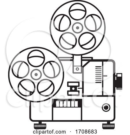 Vintage Movie Film Projector Retro Black and White by patrimonio