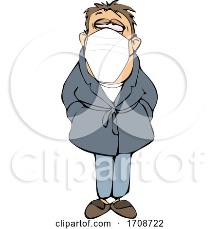 Cartoon Sick Man Wearing a Mask by djart
