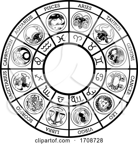 Horoscope Astrology Zodiac Star Signs Icon Set by AtStockIllustration