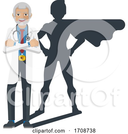 Medical Doctor Super Hero Cartoon Mascot by AtStockIllustration