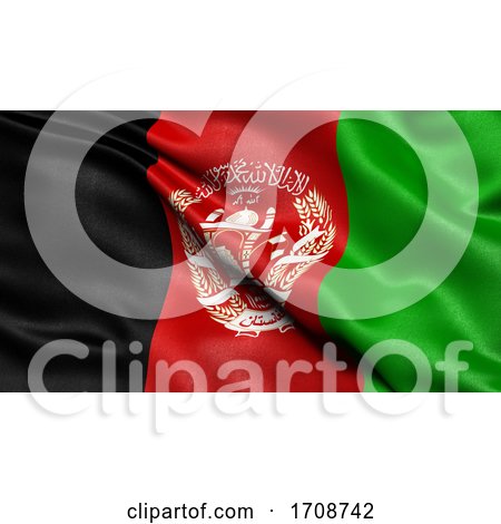 3D Illustration of the Flag of Afghanistan Waving in the Wind by stockillustrations