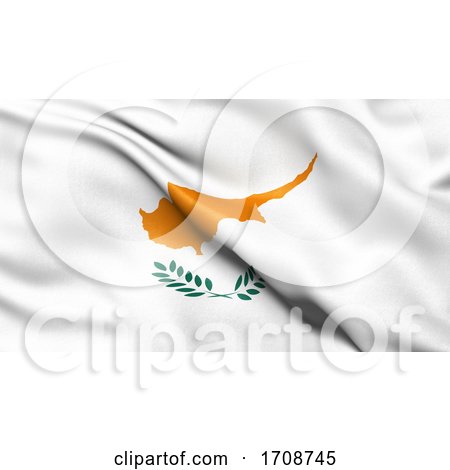 3D Illustration of the Flag of Cyprus Waving in the Wind by stockillustrations