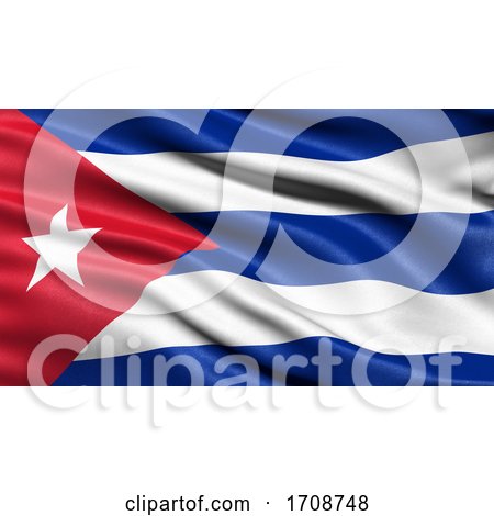 3D Illustration of the Flag of Cuba Waving in the Wind by stockillustrations