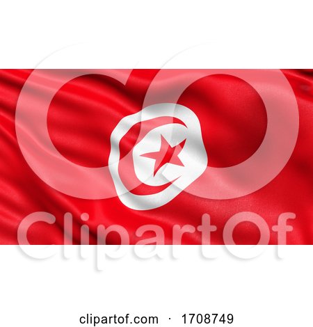 3D Illustration of the Flag of Tunisia Waving in the Wind by stockillustrations