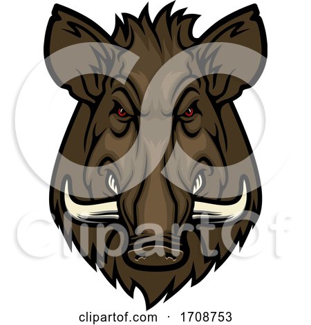 Tough Red Eyed Boar Mascot by Vector Tradition SM