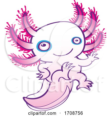 Cartoon Cute Pink Axolotl by Zooco