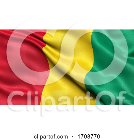 3D Illustration of the Flag of Guinea Waving in the Wind by stockillustrations