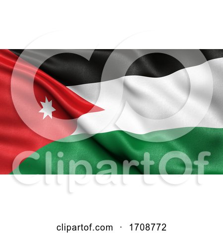 3D Illustration of the Flag of Jordan Waving in the Wind by stockillustrations