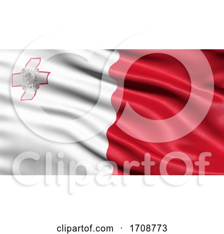 3D Illustration of the Flag of Malta Waving in the Wind by stockillustrations