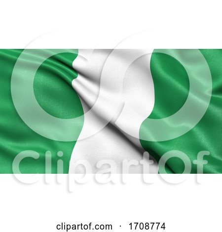 3D Illustration of the Flag of Nigeria Waving in the Wind by stockillustrations