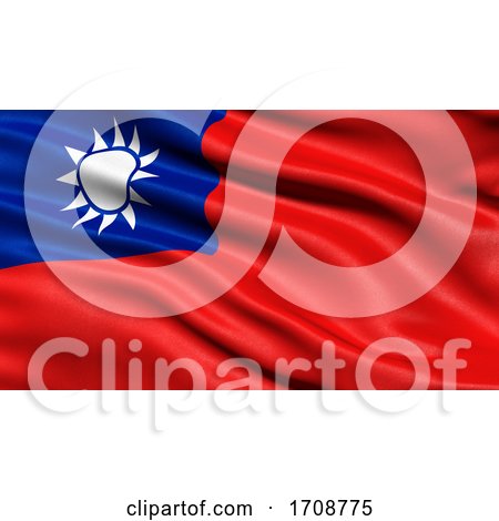 3D Illustration of the Flag of Taiwan Waving in the Wind by stockillustrations