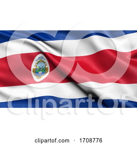 3D Illustration of the Flag of Costa Rica Waving in the Wind by stockillustrations