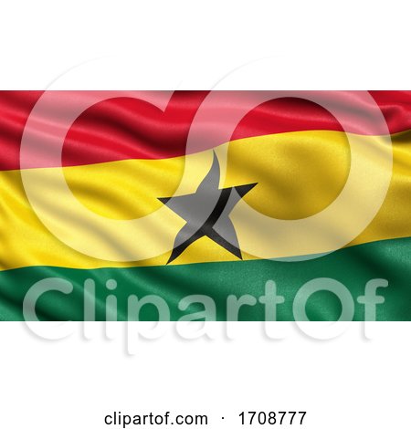 3D Illustration of the Flag of Ghana Waving in the Wind by stockillustrations