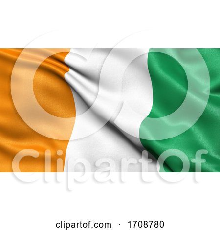 3D Illustration of the Flag of the Ivory Coast Waving in the Wind by stockillustrations
