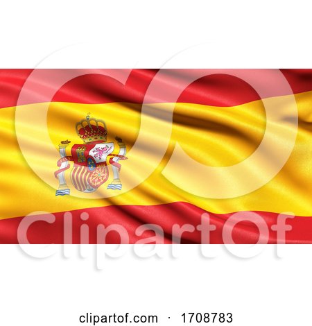 3D Illustration of the Flag of Spain Waving in the Wind by stockillustrations