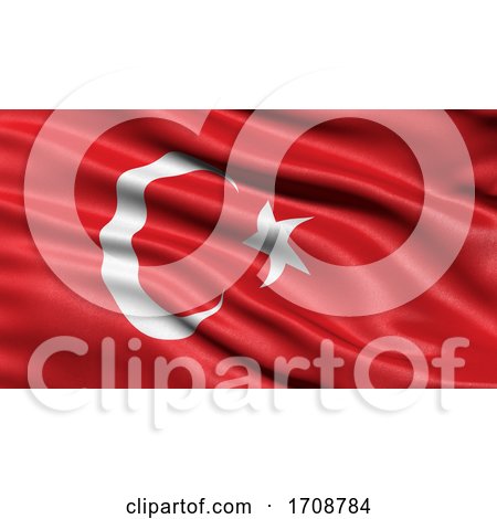 3D Illustration of the Flag of Turkey Waving in the Wind by stockillustrations