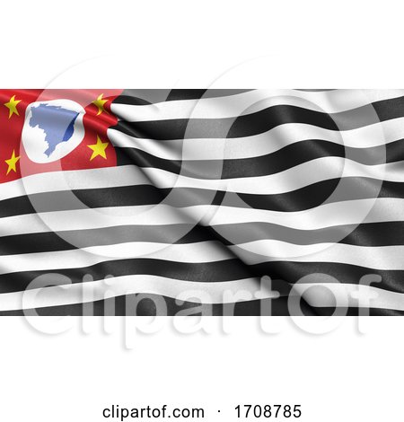 3D Illustration of the Brazilian Federate State of Sao Paulo Waving in the Wind by stockillustrations