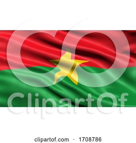 3D Illustration of the Flag of Burkina Faso Waving in the Wind by stockillustrations
