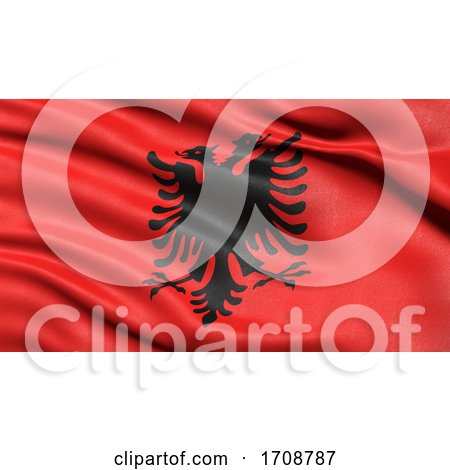 3D Illustration of the Flag of Albania Waving in the Wind by stockillustrations