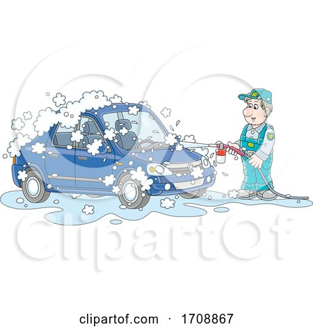Man Washing a Car by Alex Bannykh