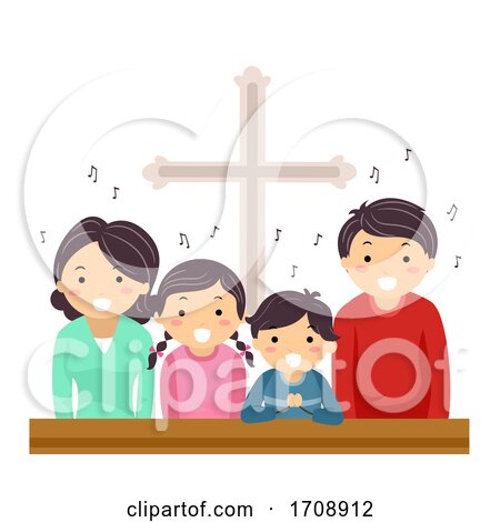 Stickman Family Church Sing Illustration by BNP Design Studio