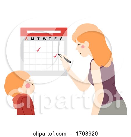 Kid Boy Mom Calendar Schedule Illustration by BNP Design Studio