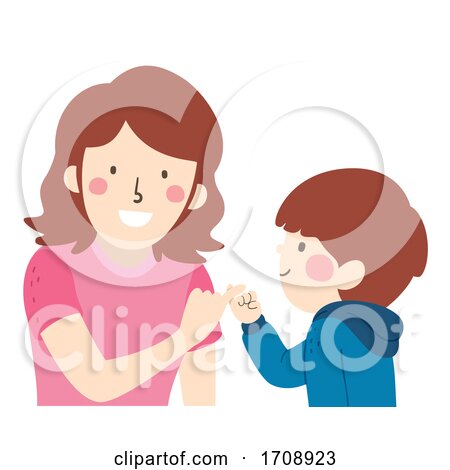 Kid Boy Mom Pinky Promise Illustration by BNP Design Studio