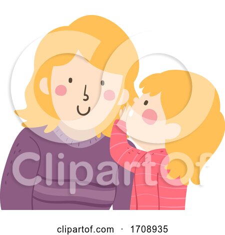 Kid Girl Mom Whisper Illustration by BNP Design Studio