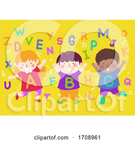 Kids Alphabet Dancing Letters Illustration by BNP Design Studio