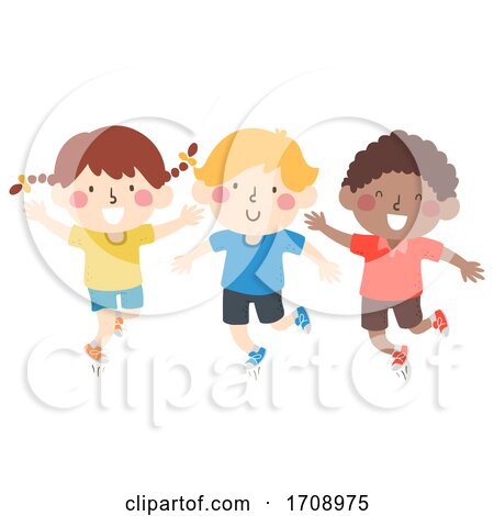 Kids Hop on Your Right Foot Illustration by BNP Design Studio