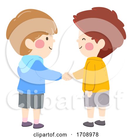 Kids Boys Shake Hands Illustration by BNP Design Studio