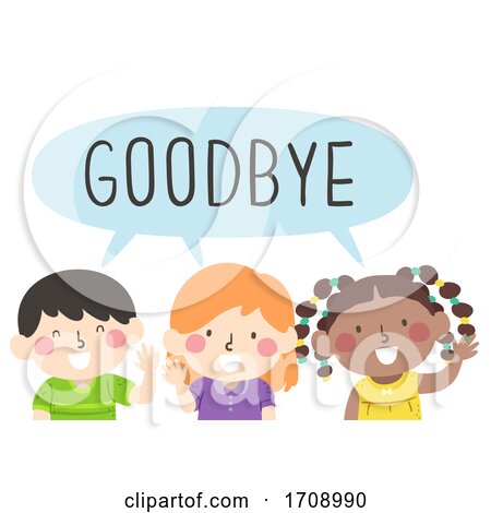 Kids Wave Goodbye Illustration by BNP Design Studio