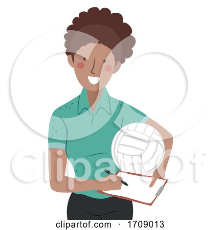 Girl Volleyball Coach Illustration by BNP Design Studio