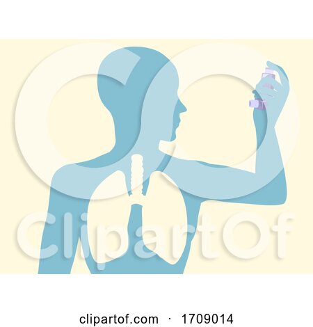 Silhouette Man Lungs Inhaler Illustration by BNP Design Studio