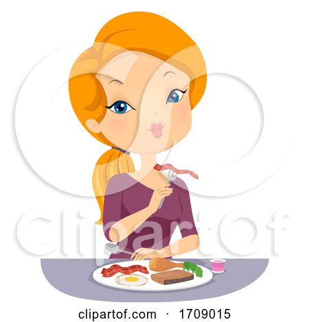 Girl Eat Low Carbohydrate Fad Diet Illustration by BNP Design Studio