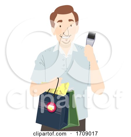 Man Shopping Grooming Illustration by BNP Design Studio