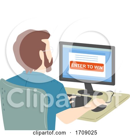 Man Computer Enter to Win Illustration by BNP Design Studio