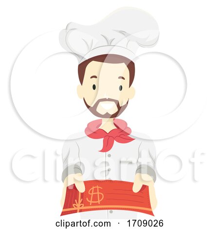 Man Chef Restaurant Gift Card Illustration by BNP Design Studio