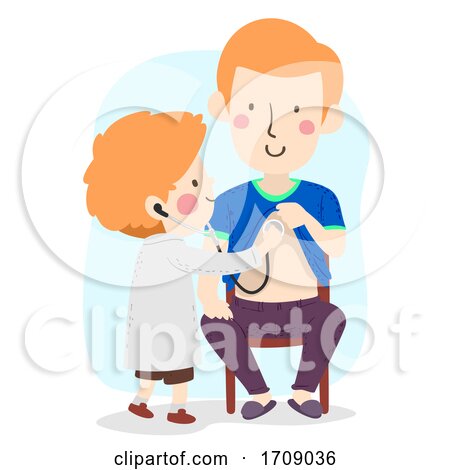 Kid Boy Role Play Doctor Dad Patient Illustration by BNP Design Studio