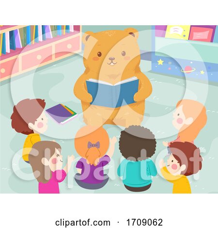 Kids Bear Read Book Class Illustration by BNP Design Studio
