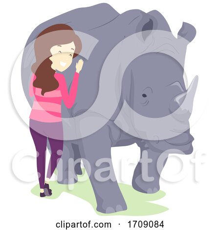 Girl Hug Rhino Rescue Illustration by BNP Design Studio