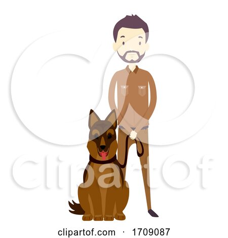 Man Dog Sniffing Wildlife Crime Illustration by BNP Design Studio