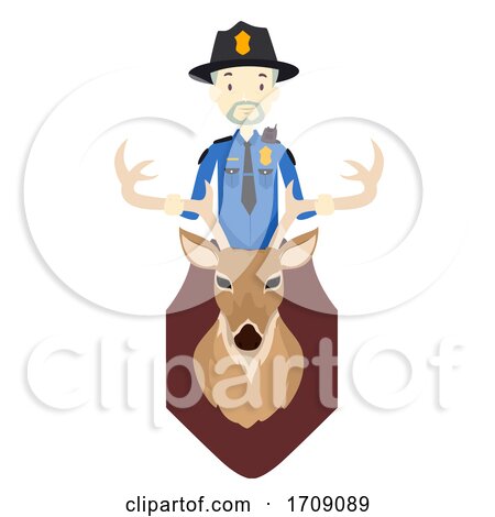 Police Deer Poaching Illustration by BNP Design Studio