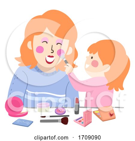 Kid Girl Mom Do Make up Activity Illustration by BNP Design Studio