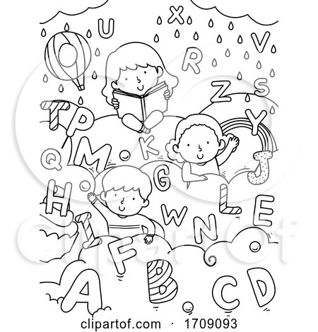 Kids Alphabet Sweets Coloring Illustration by BNP Design Studio
