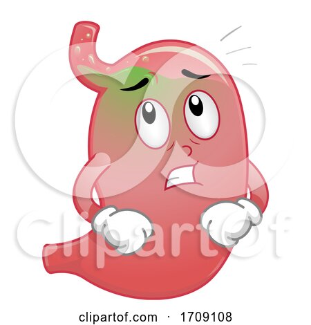 Mascot Stomach Acid Reflux Illustration by BNP Design Studio